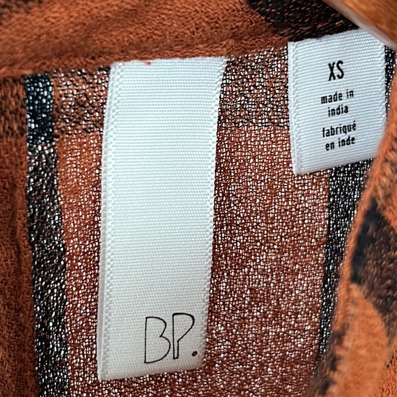 BP. • Terracotta Brown & Black Buffalo Check Mock Neck Sleeveless Top Size XS - Picture 3 of 12